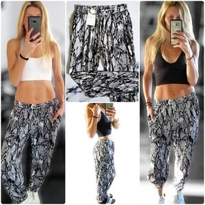 NEW Snake Print Joggers in Black and Gray Combo